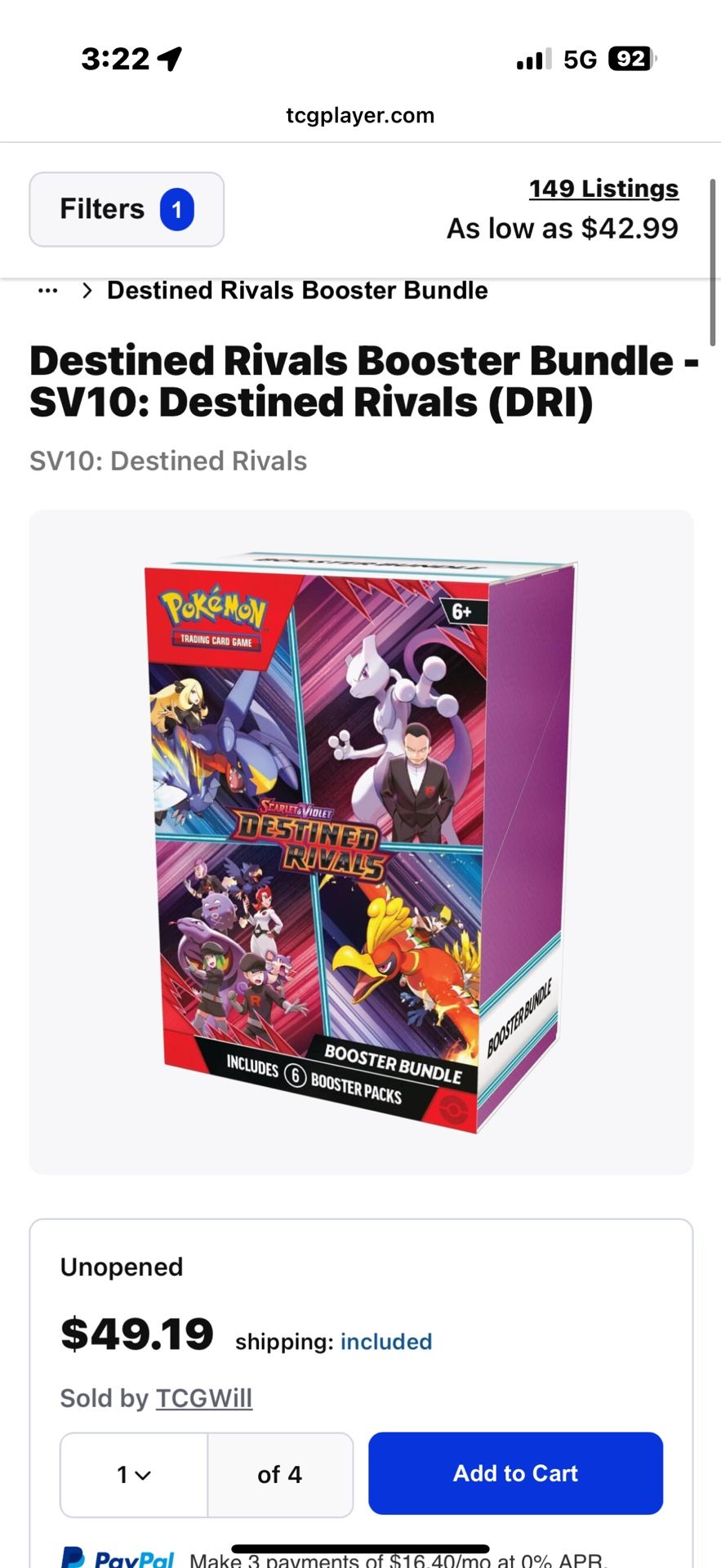Destined Rivals Booster Bundle Below Resale