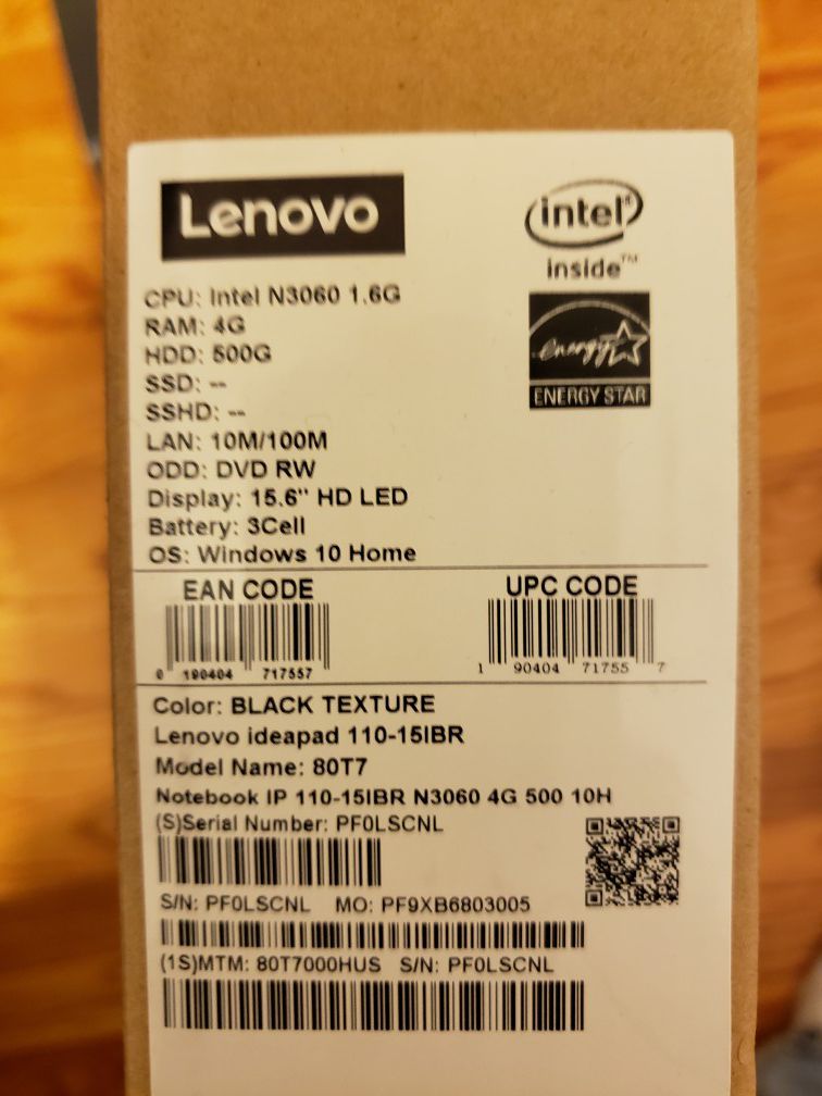 Lenovo New in box laptop