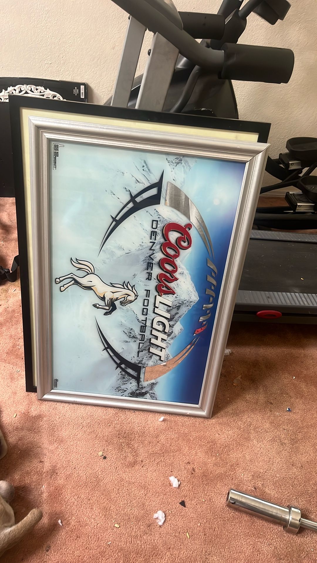 Coors Light Denver Broncos Bar Frame 