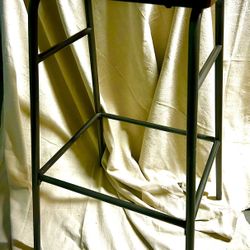 Industrial Style Metal Frame Stool with Wood Seat