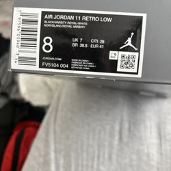 Jordan 11 Low Top Size 8