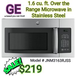    Model # JNM3163RJSS

 GE

1.6 cu. ft. Over the Range Microwave in Stainless Steel

