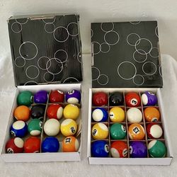 2 sets of Brand new mini pool balls