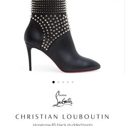 Christian Louboutin Black Spiked Heeled Boots Christian Louboutin Size: 40