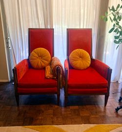 Pair of Vintage High Back Chairs- great condition!