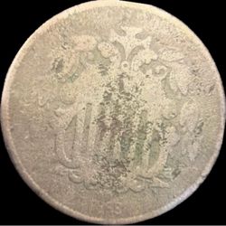 1868 UNION SHIELD NICKEL   NO RAYS