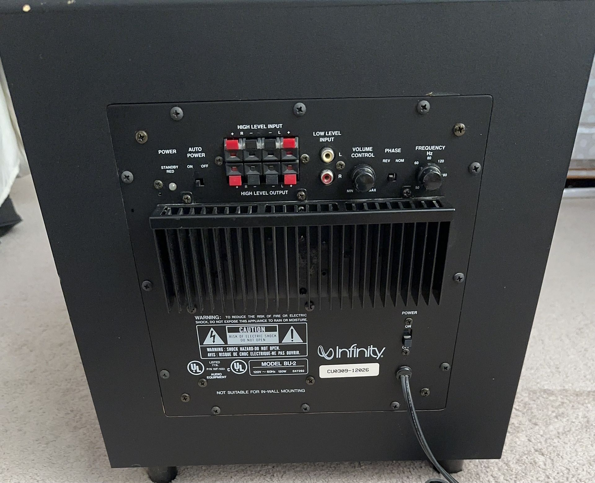 Infinity BU-2 Subwoofer