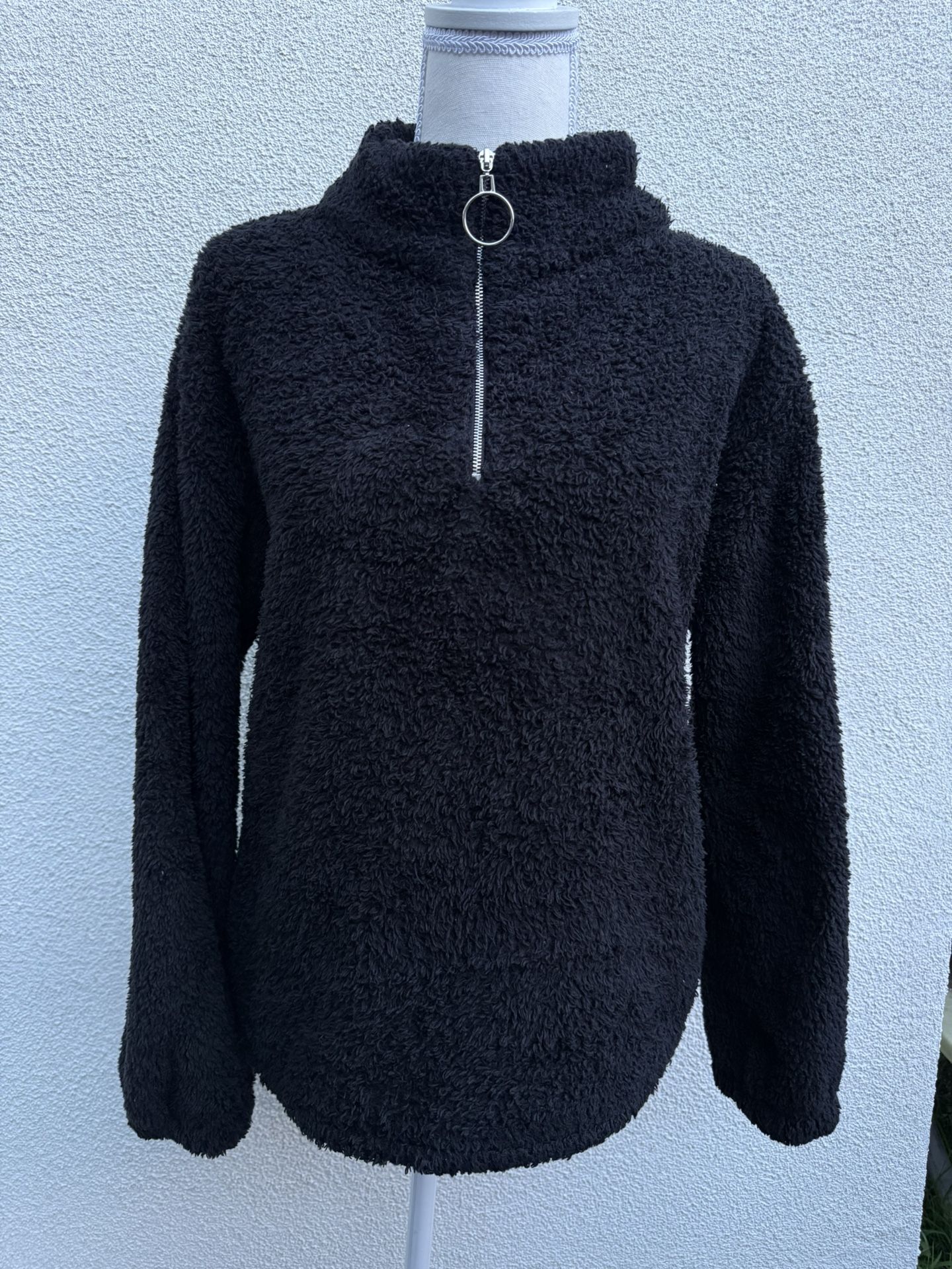 Lack Fuzzy Quarter Zip Sweater 
