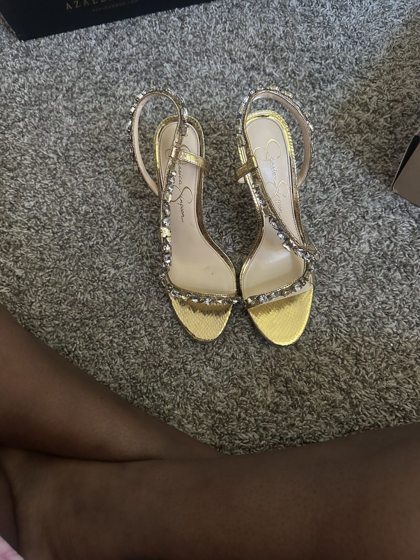 Jessica Simpson Gold Strappy Heels