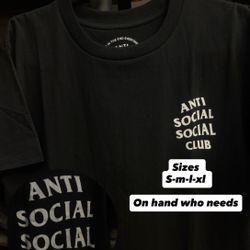 Anti Social Social Club Shirts Size S-xl