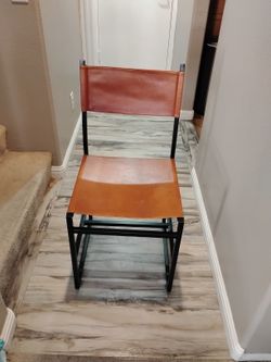 Leather Chair. Metal Legs. $8