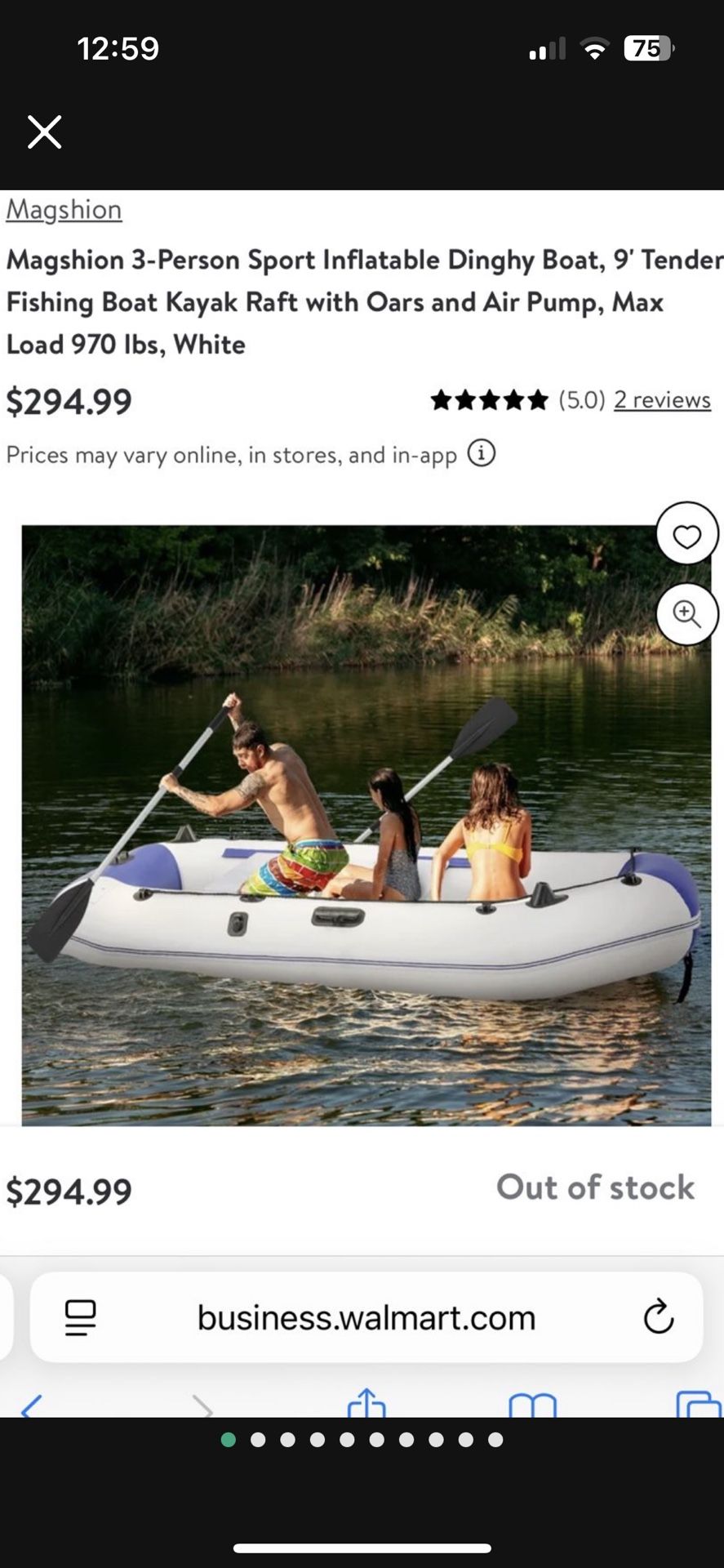 Brand new 9 foot heavy duty three person dinghy boat with trolley motor worth 400