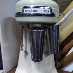 Vintage Hamilton Beach Original Milkshake Maker With Three Stainless Steel Vintage Cups Original