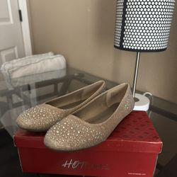 gold flats size 8