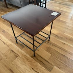 Distressed Cherry Pewter End Table