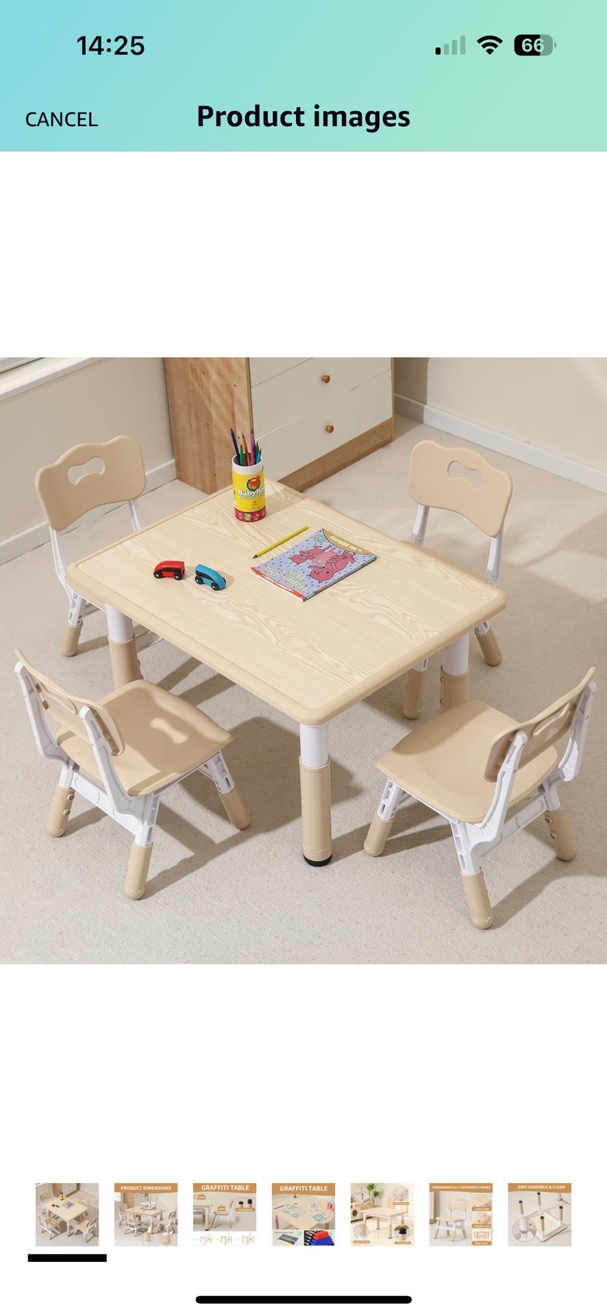 Toddler Table + 4 Chairs
