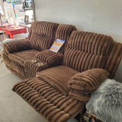 New Plush Fur Brown Love Seat Sofa Couch Set Special Come Visit Our Store In Paramount 