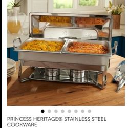 SERVIDOR DE BUFFET CLÁSICO DE ACERO INOXIDABLE PRINCESS HOUSE NUEVA 🌹 🌼 