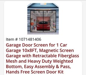 Magnetic Garage Door Screen 10x8FT