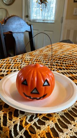 Vintage Halloween plastic jack-o’-lantern