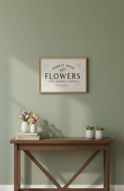 Market Fresh Tulips Peonies Daffodils Sign