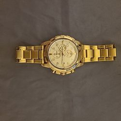 Gold Fossil Watch Mens