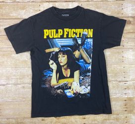 Pulp Fiction Movie Black Crewneck Short Sleeve Shirt 100% Cotton Sz Medium