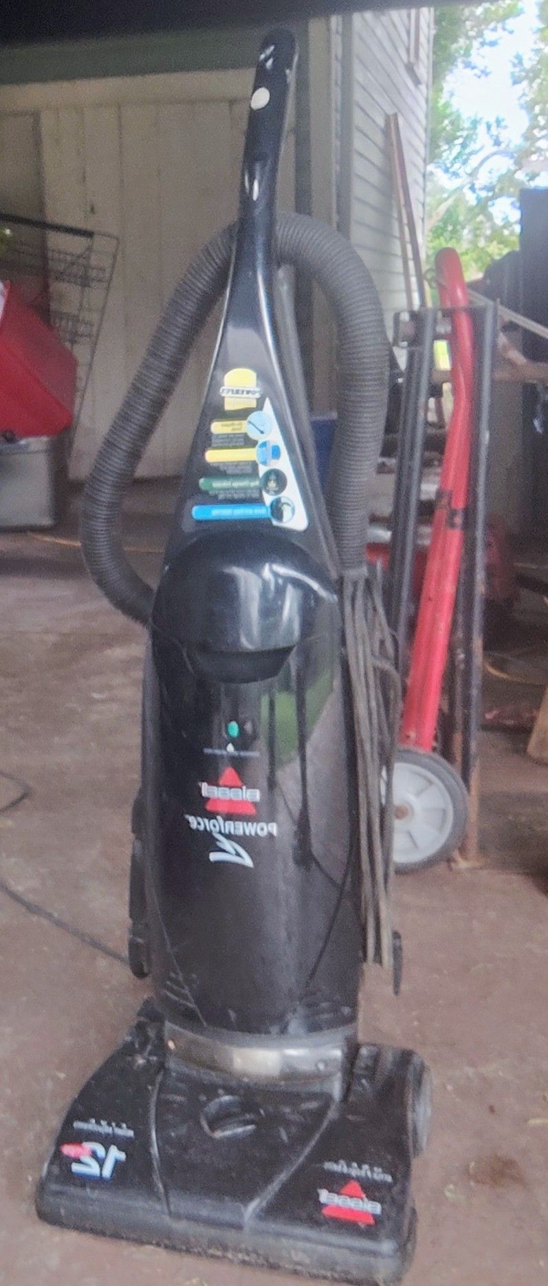 Bissell Powerforce Vacuum Cleaner, 12 Amps and Five Height Adjustments, Model 3522-5, Works Great, 44"T