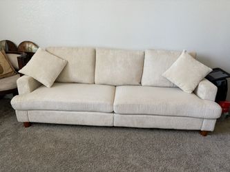 Beautiful Cream Corduroy Sofa - Like New