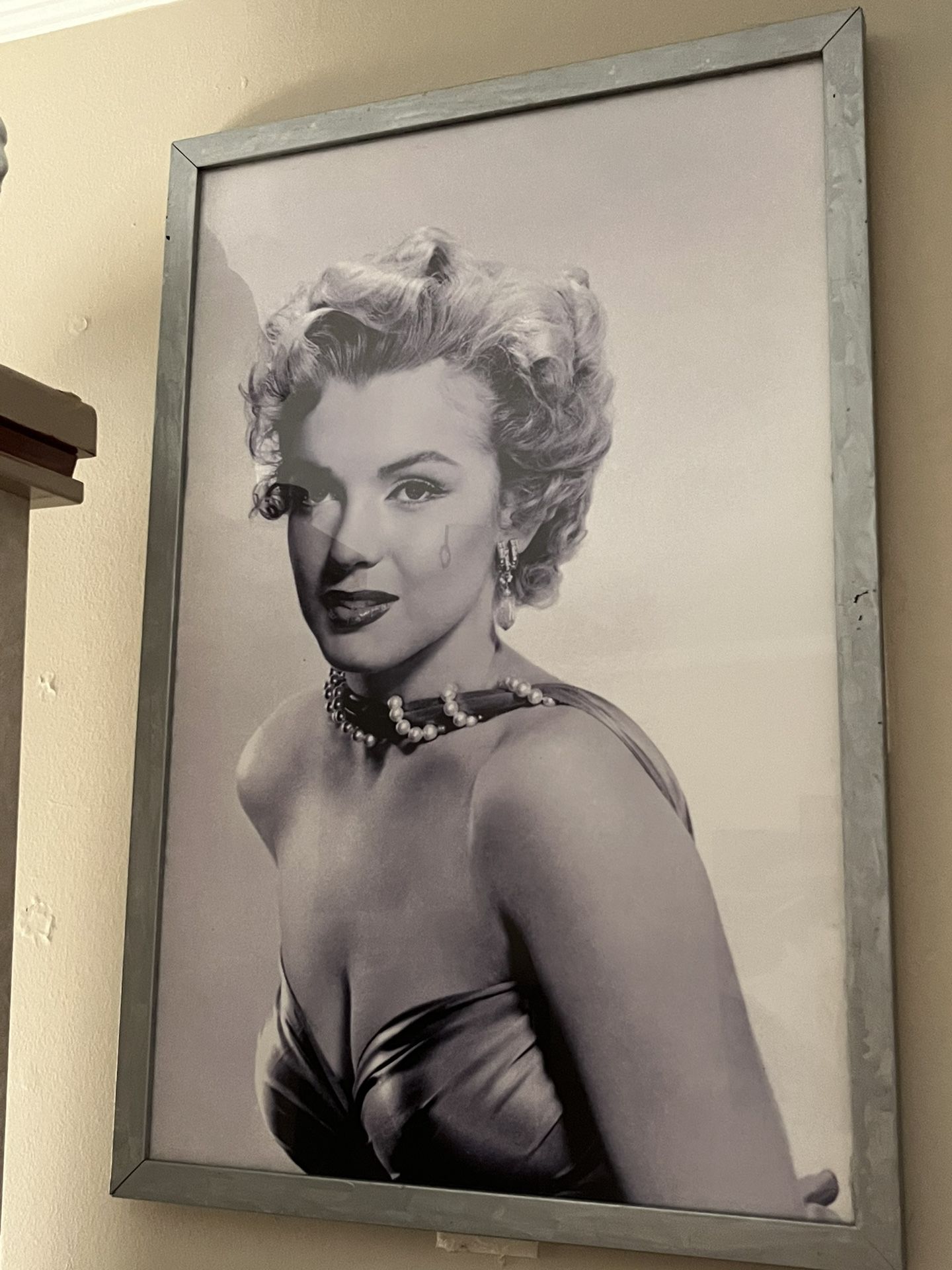 Marilyn Monroe, Black And White Print With Metal Frame