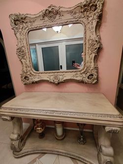 Console & Mirror For Sale