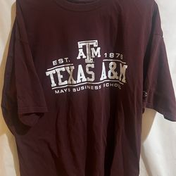 Texas A&M Aggies T Shirt Mens 2XL NCAA Mays Business School Champion Maroon Used Good Condition $25 Meet Up In Irving @dfwgoods