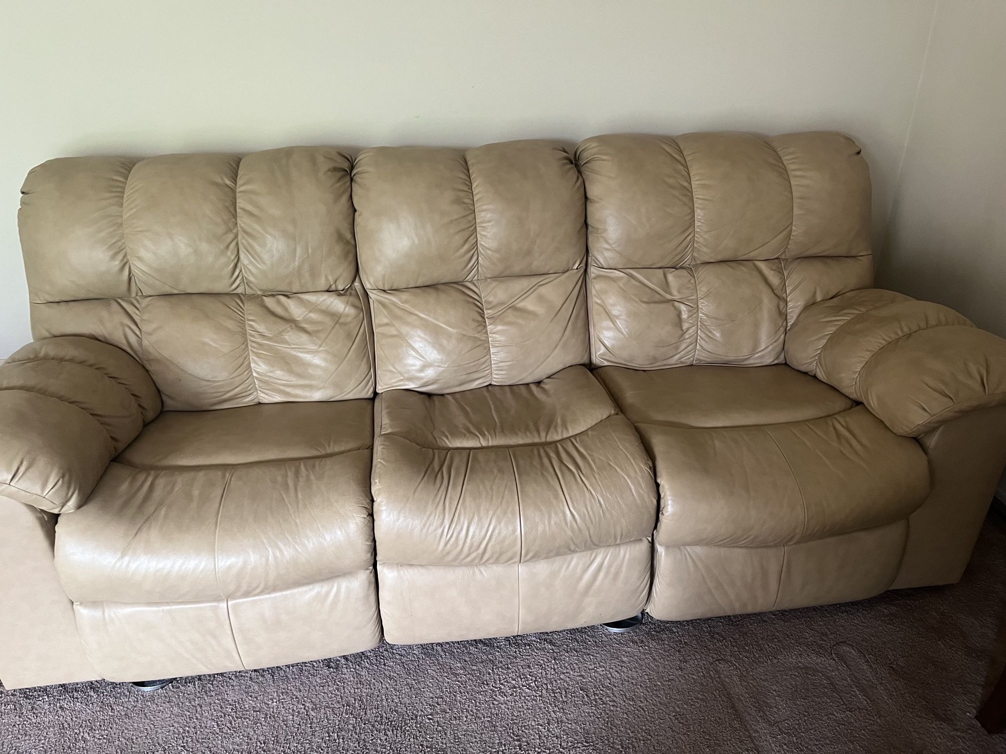 Leather couches (reclining) - set of 2