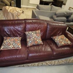 Red Leather Couch 