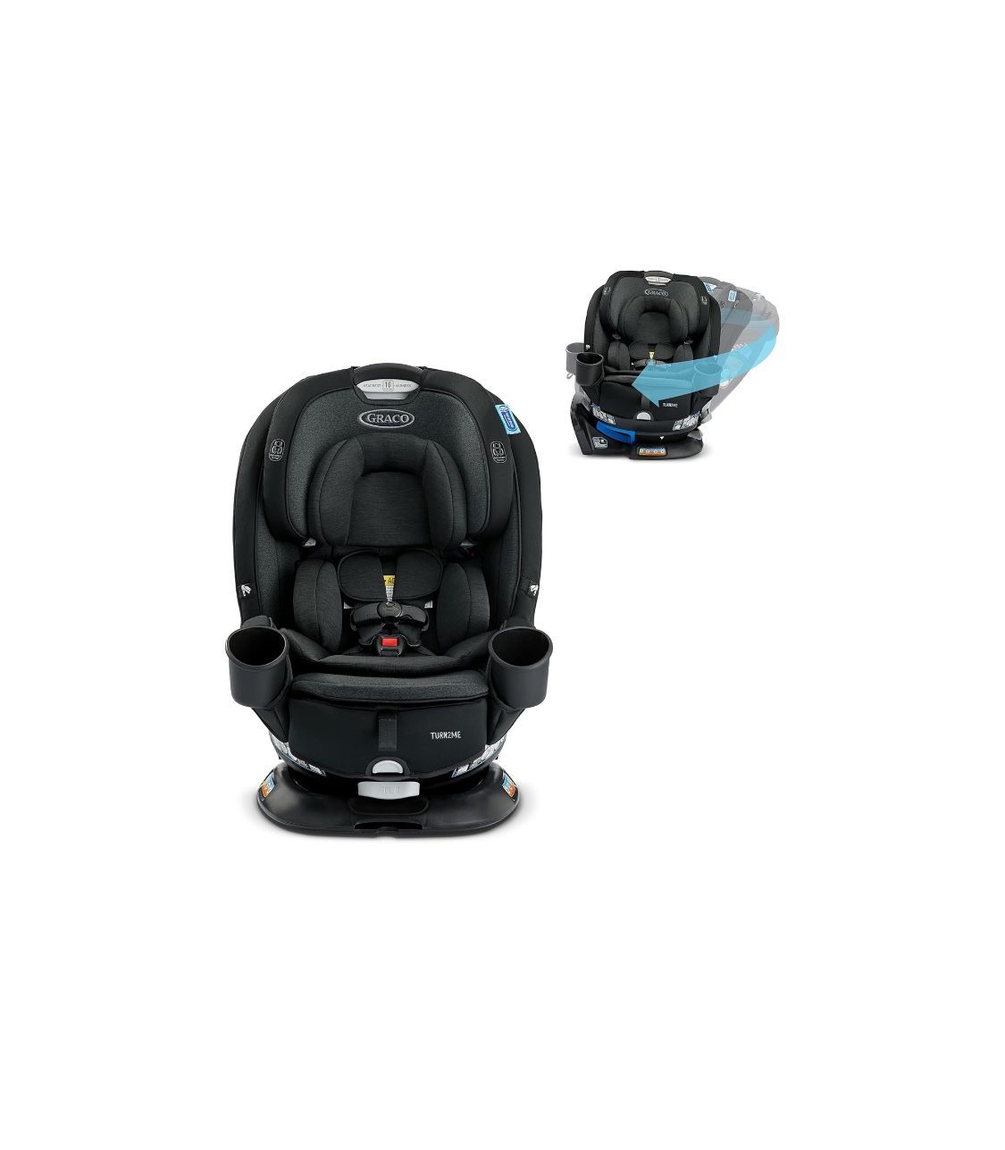 Graco Turn2Me 3-in-1 Convertible Car Seat, Rotating Seat feature, with Rear-Facing, Forward-Facing and Highback