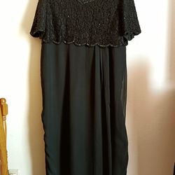 BRILLANTE by J.A. Long Black Sequin Beaded Vintage Dress.
