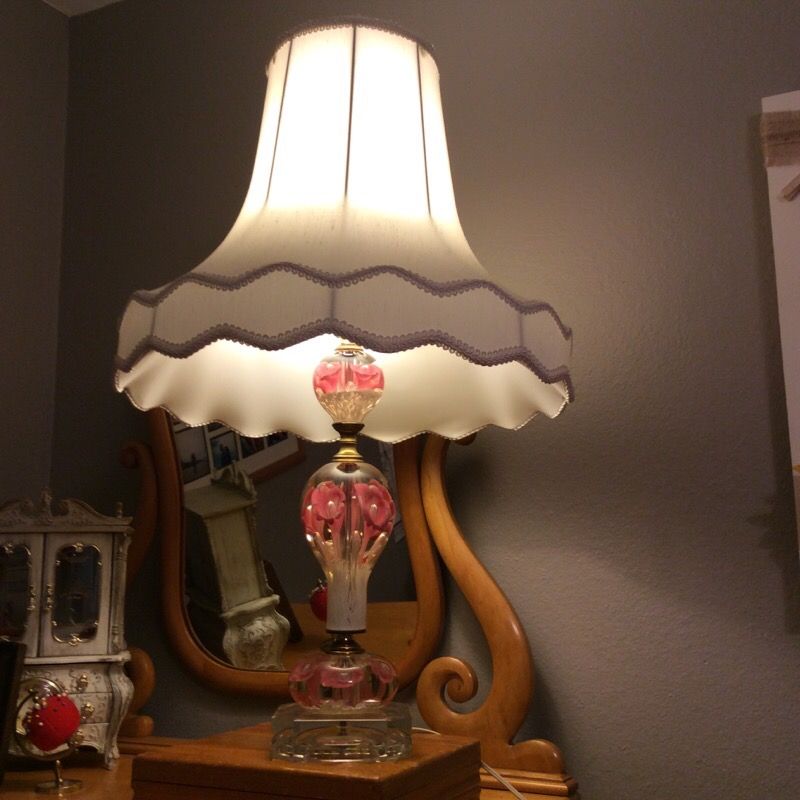St Clair glass blown paperweight art lamp vintage