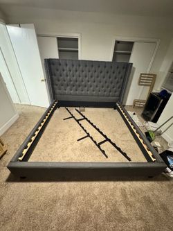 Studded king size bed frame + headboard