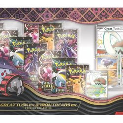 Pokemon Paldean fates Great tusk Ex & Iron Treads Ex Premium Collection 