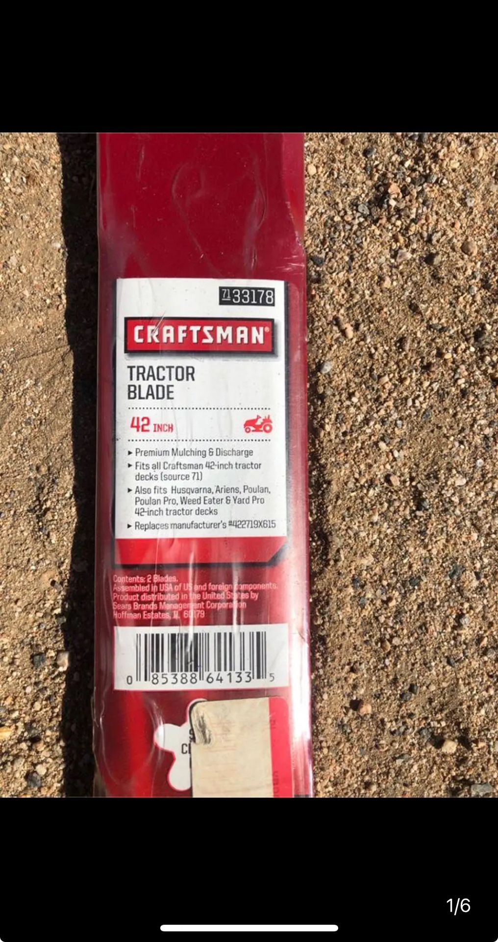 Brand New Craftsman 42” Tractor Replacement Blades 2Pc. Set