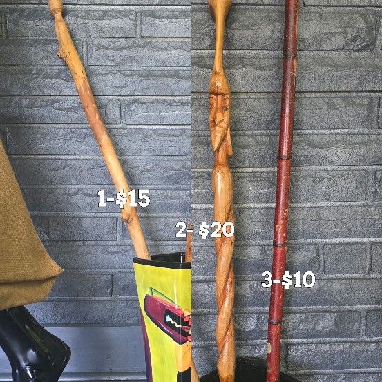 Walking Sticks Wood Carved