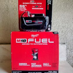 Milwaukee M18 Fuel Brushless Router & 5.0 Battery. $190