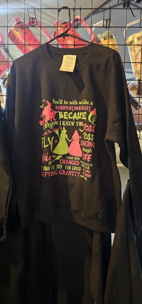 S-3XL Black Sweatshirt Wicked Glinda Elphaba