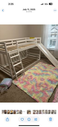 Twin Bunk Bed w/ Ladder and Slide
