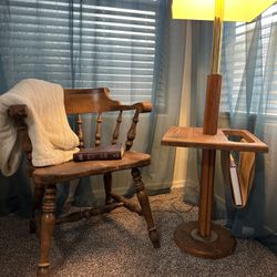 Mid-Century Modern Floor Lamp with Magazine Rack