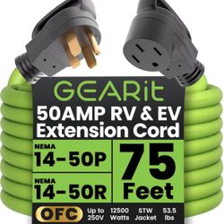 50 Amp Rv EV Extension Cord 75 Feet