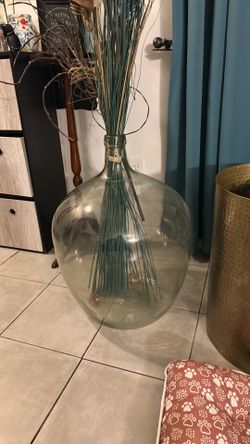 Large floor glass vase