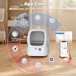 🔥【Brand New】Smart Automatic Cat Litter Box - APP Control + Weight Monitoring + Ultra-Quiet $58