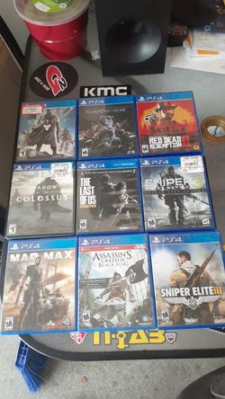 Ps4 games adult own good condition prize range from 25-10 dllrs
