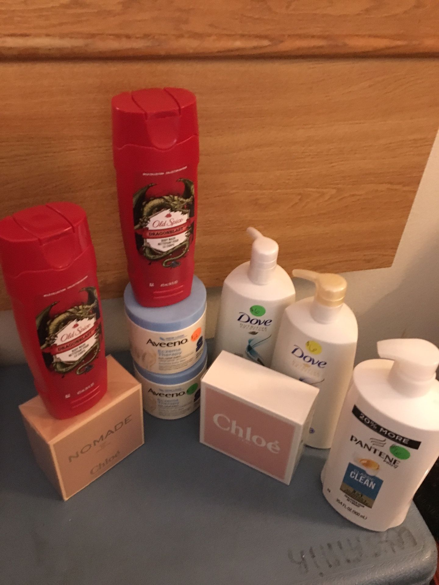 Chloe perfume Pantene 2 in 1 dove shampoo conditioner aveeno cream for eczema old spice body wash